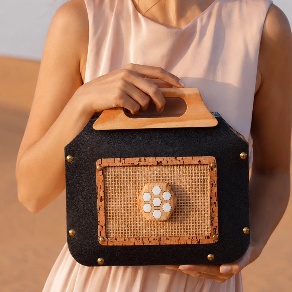 Woodlyn Cane – Handcrafted Rattan & Vegan Leather Bag