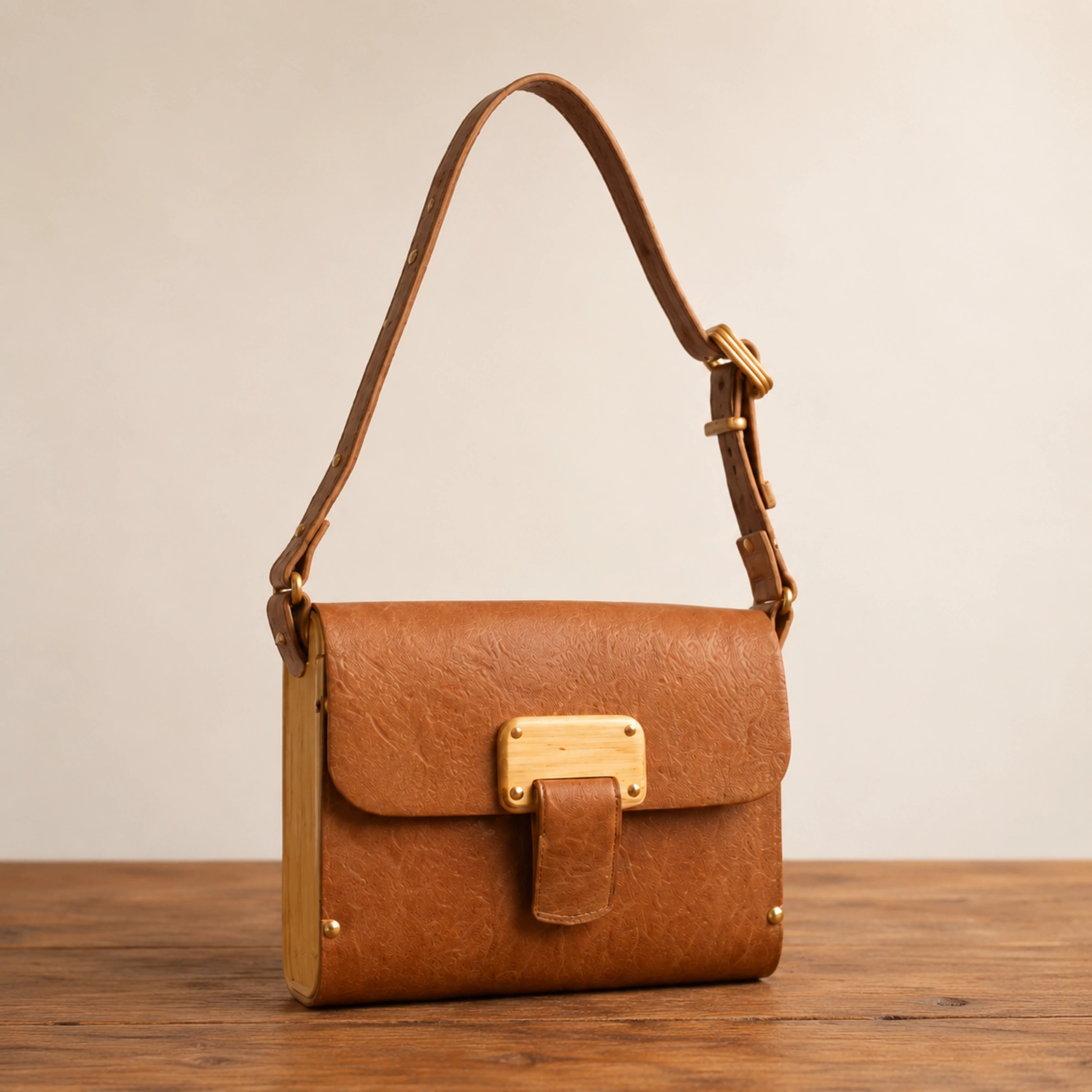 Woodlyn Crest – Handcrafted Vegan Leather Crossbody Bag for Men & Women
