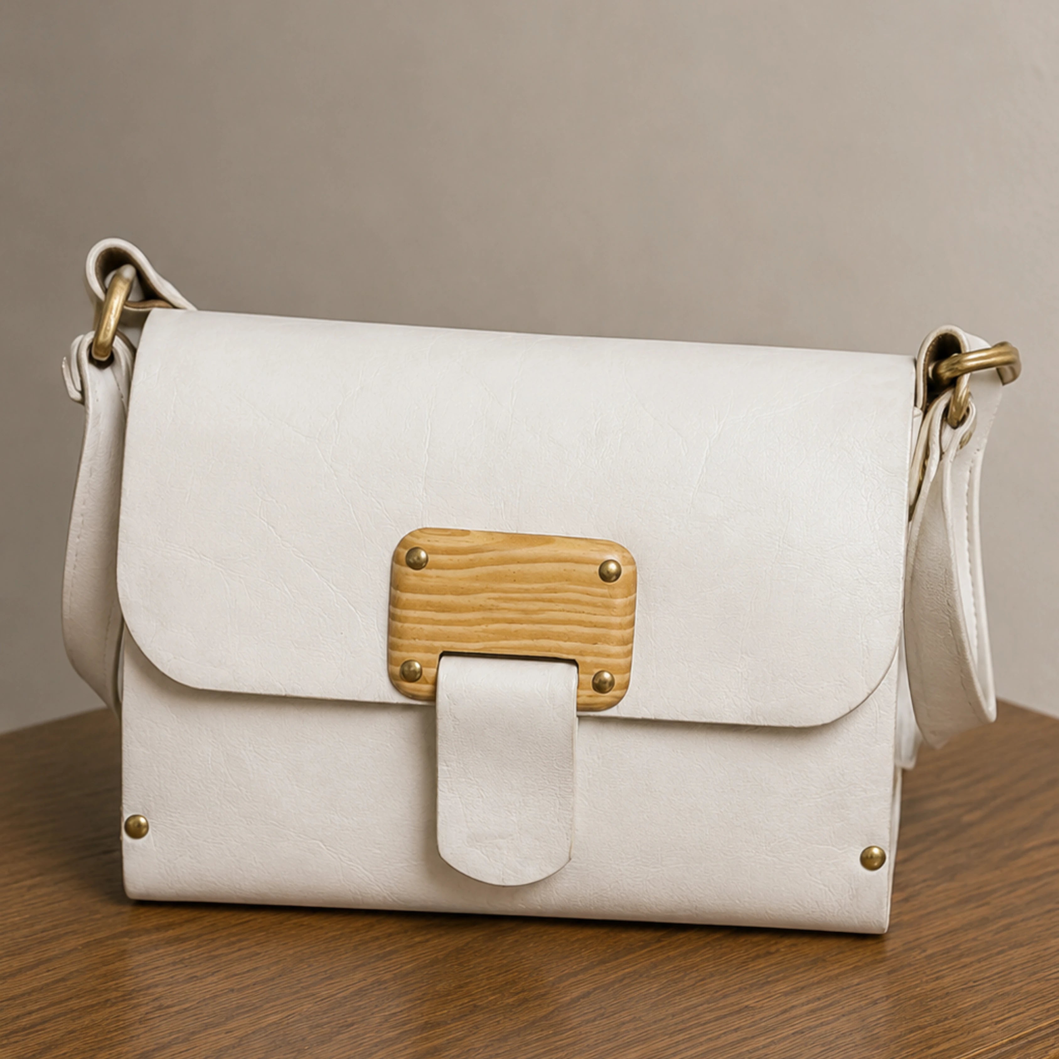Woodlyn Crest – Handcrafted Vegan Leather Crossbody Bag for Men & Women