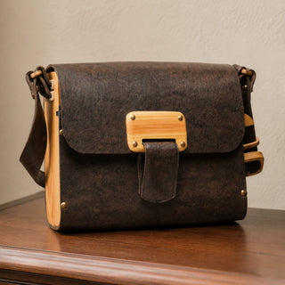 Woodlyn Crest – Handcrafted Vegan Leather Crossbody Bag for Men & Women