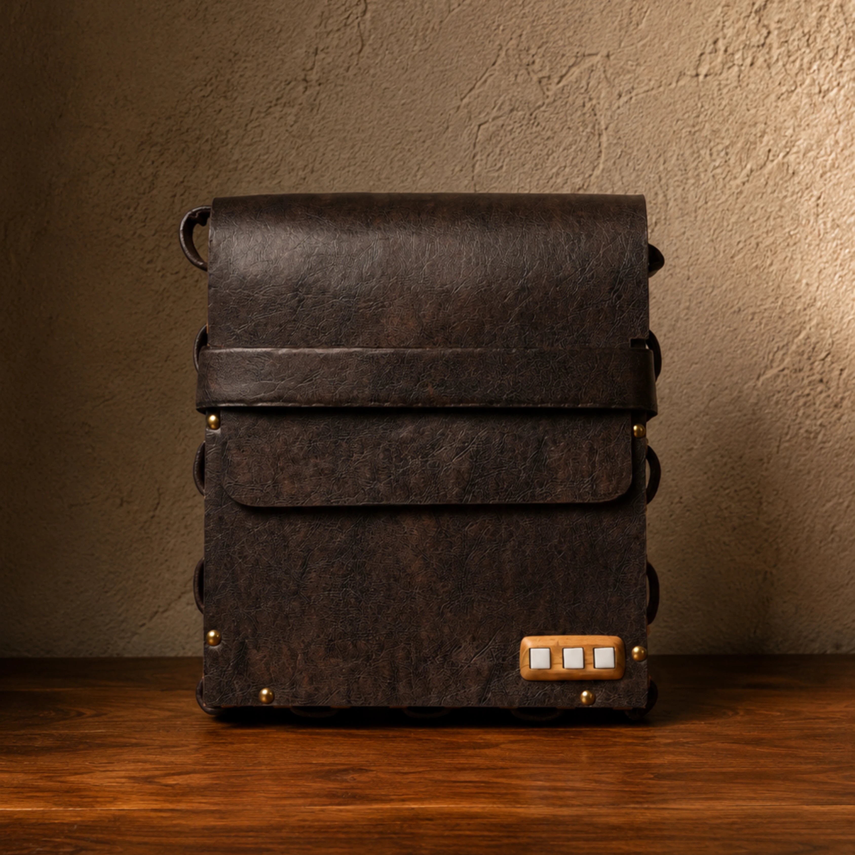 Woodlyn Frame – Handcrafted Structured Vegan Leather Shoulder Bag for Men & Women