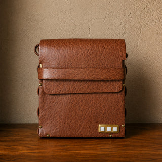 Woodlyn Frame – Handcrafted Structured Vegan Leather Shoulder Bag for Men & Women