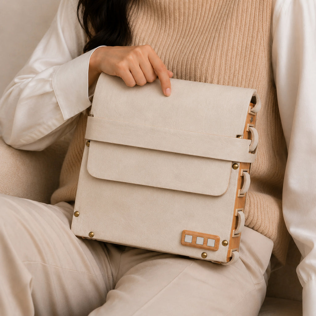 Woodlyn Frame – Handcrafted Structured Vegan Leather Shoulder Bag for Men & Women