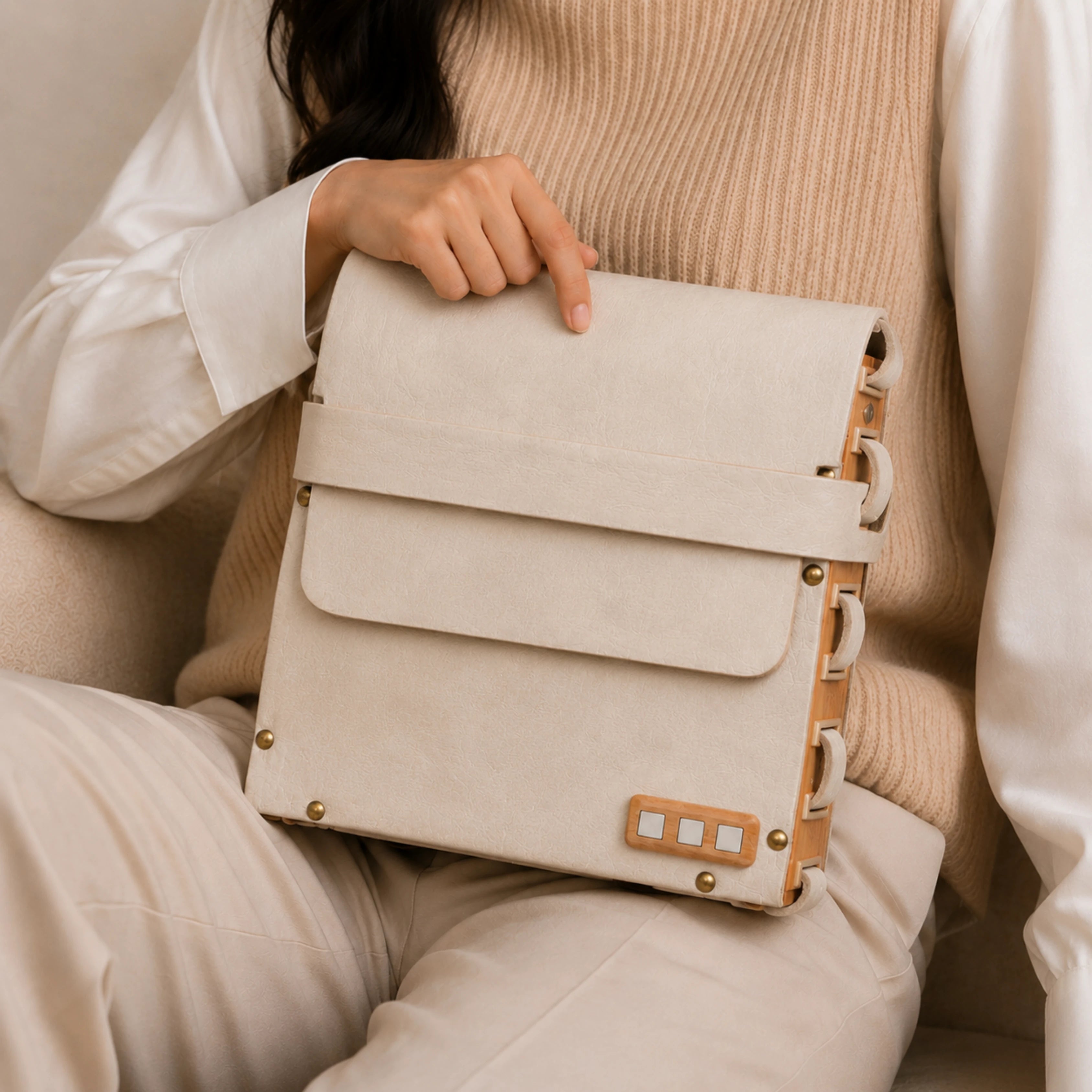 Woodlyn Frame – Handcrafted Structured Vegan Leather Shoulder Bag for Men & Women