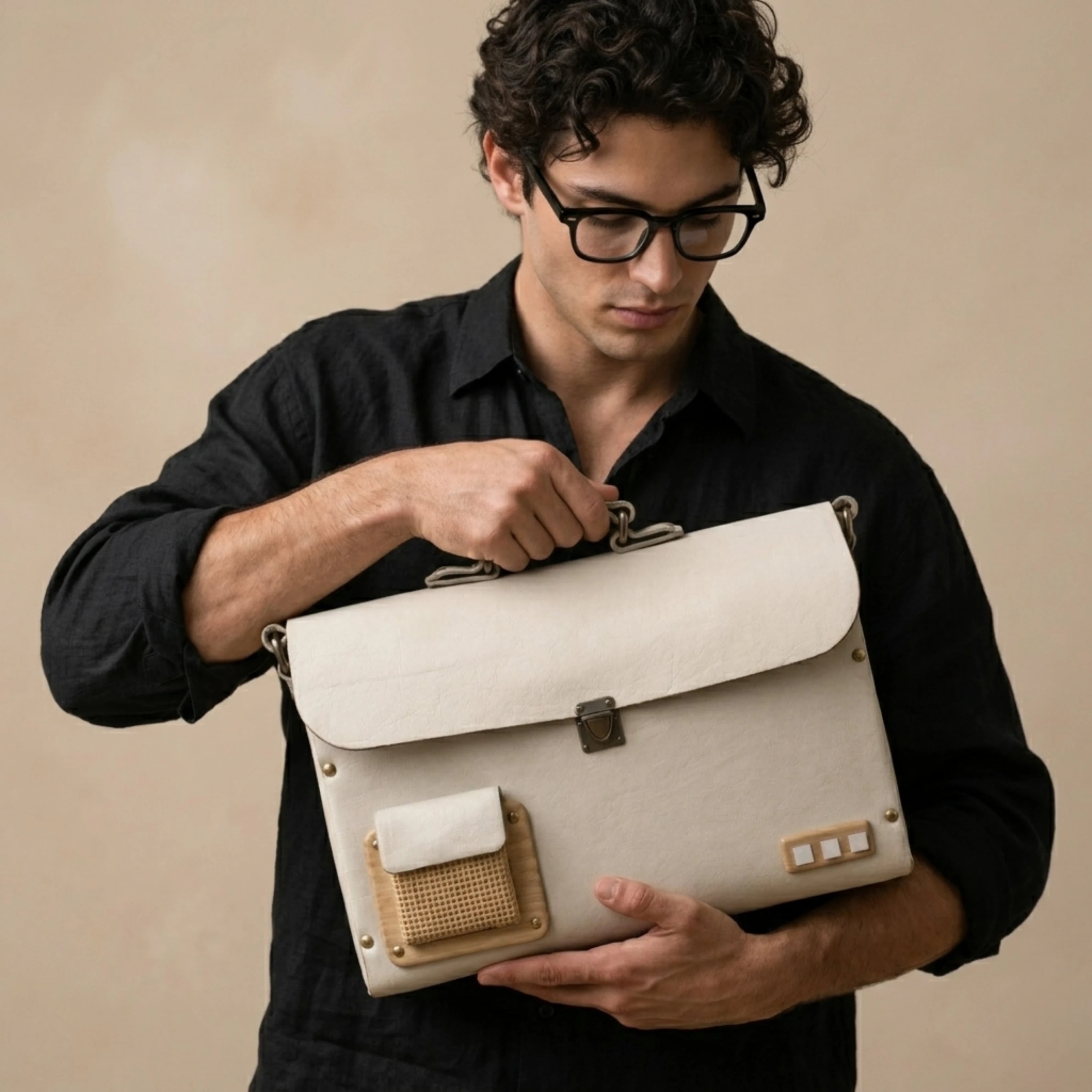 Woodlyn Ridge – Handcrafted Structured Wooden Satchel Bag for Men & Women