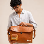 Woodlyn Ridge – Handcrafted Structured Wooden Satchel Bag for Men & Women