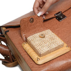 Woodlyn Ridge – Handcrafted Structured Wooden Satchel Bag for Men & Women