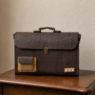Woodlyn Ridge – Handcrafted Structured Wooden Satchel Bag for Men & Women