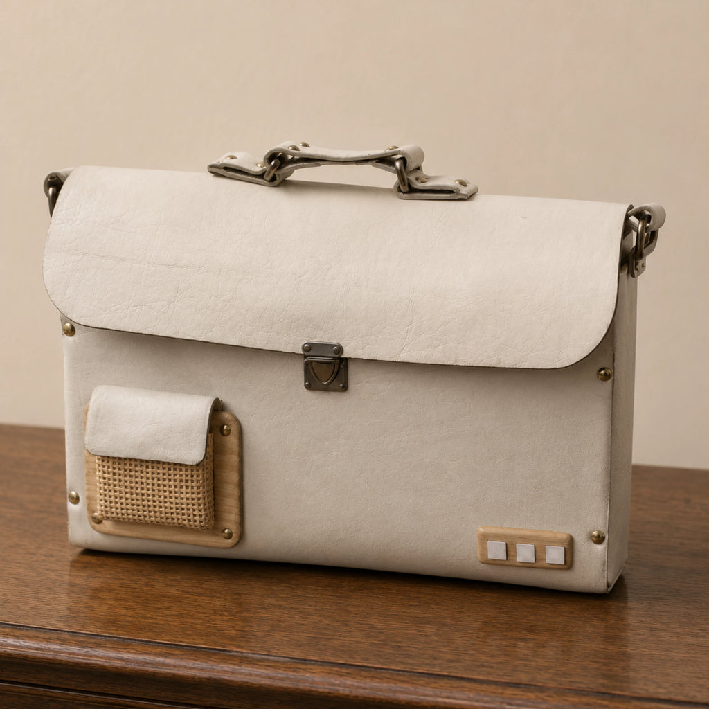Woodlyn Ridge – Handcrafted Structured Wooden Satchel Bag for Men & Women