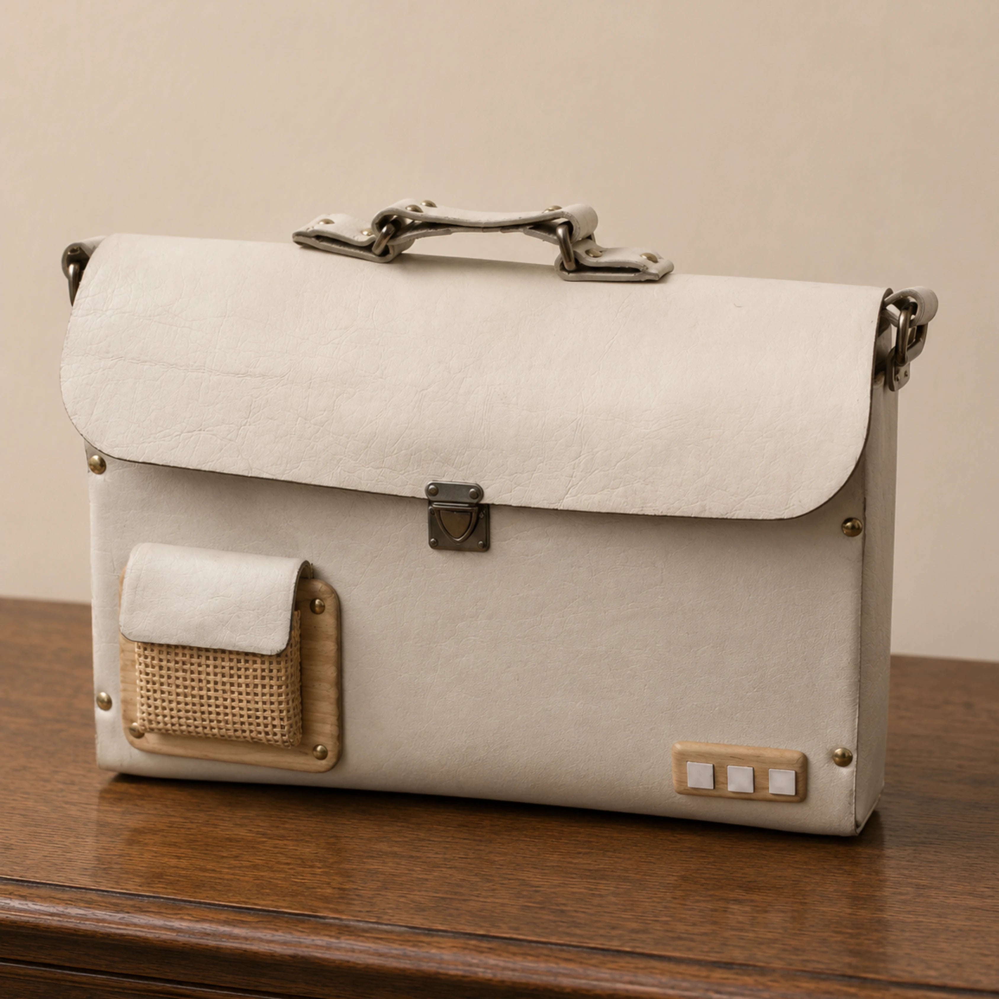 Woodlyn Ridge – Handcrafted Structured Wooden Satchel Bag for Men & Women