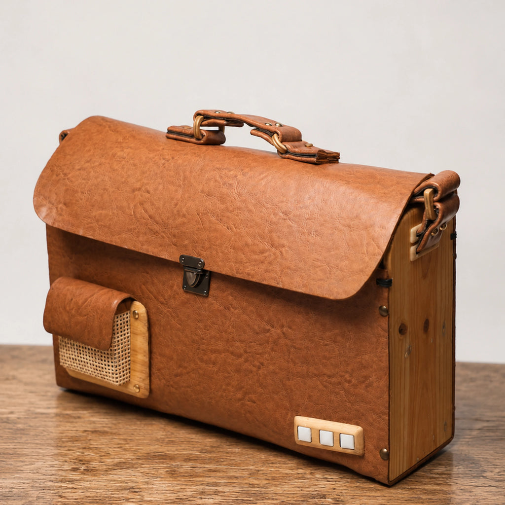 Woodlyn Ridge – Handcrafted Structured Wooden Satchel Bag for Men & Women